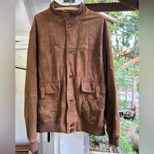 Brown Suede Leather Jacket M